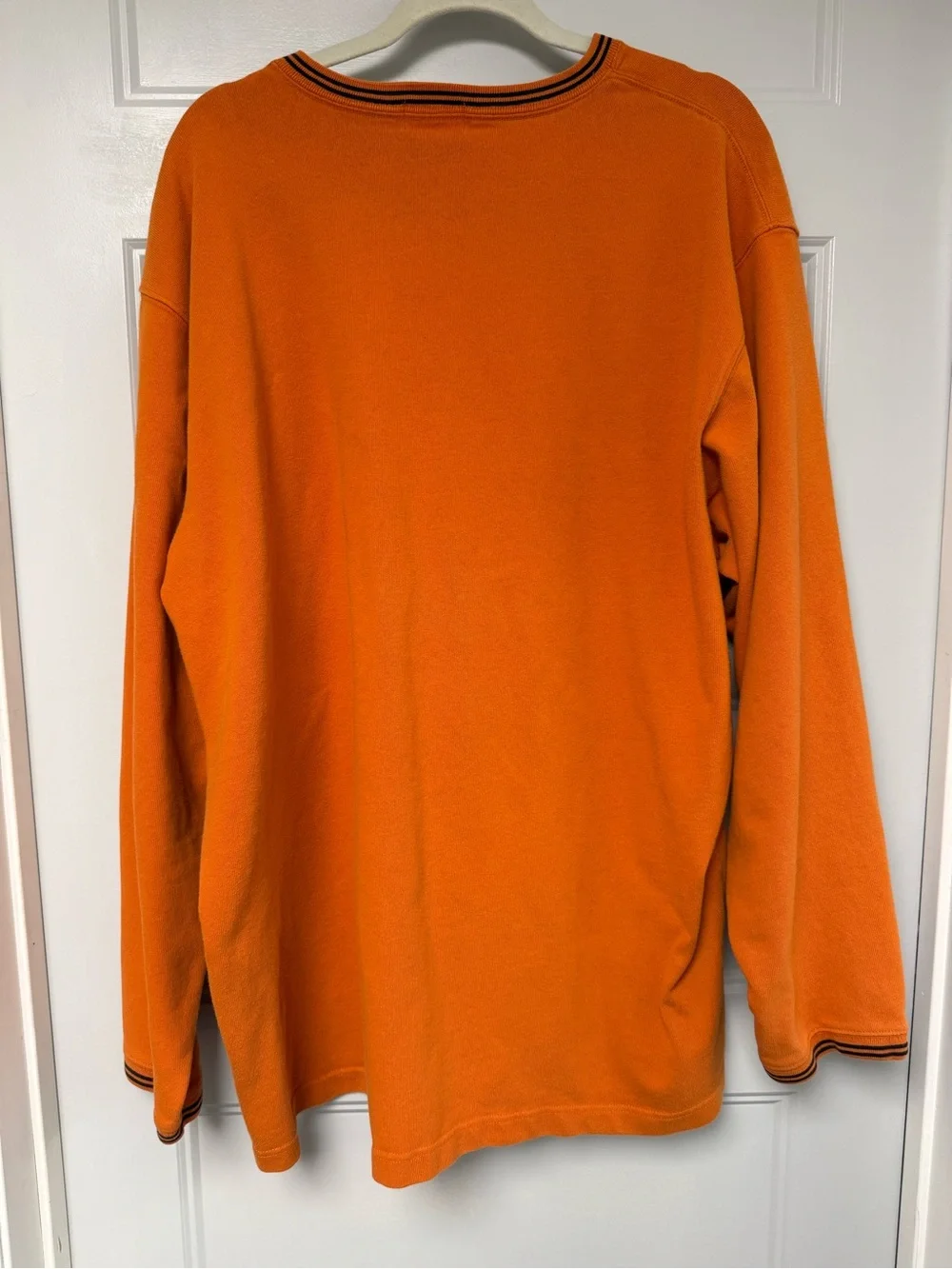 Vintage Polo Jeans Co Ralph Lauren XXL Orange V-Neck Long Sleeve Shirt 1967